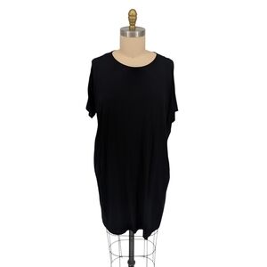 01226 Eileen Fisher Knit Top Black size PLarge coastal grandma casual minimal